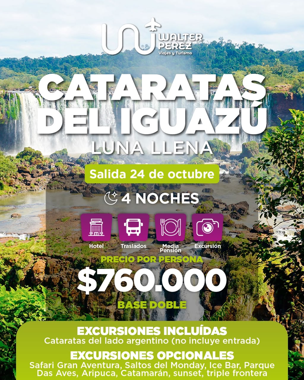 Detalle Cataratas del Iguazú - Luna llena