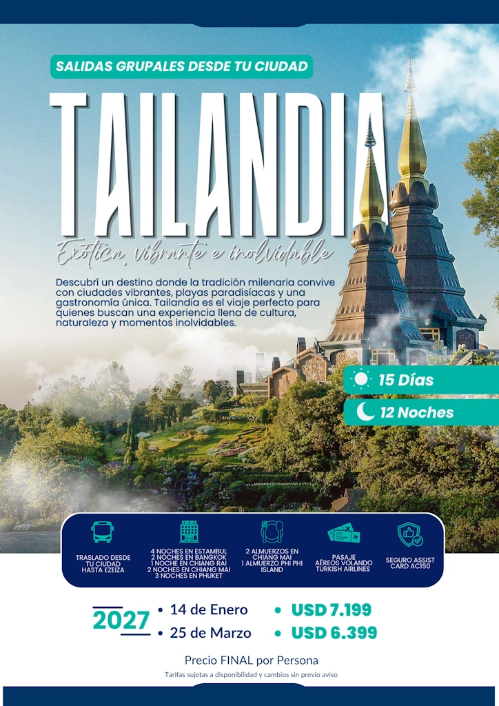 Detalle Tailandia exótica, vibrante e inolvidable